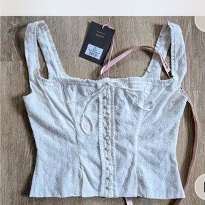 White Eyelet Lace Women Top